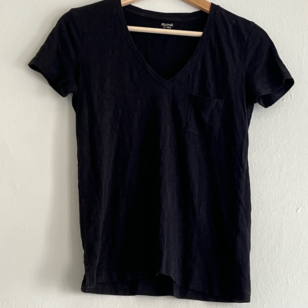 madewell cotton v-neck tee